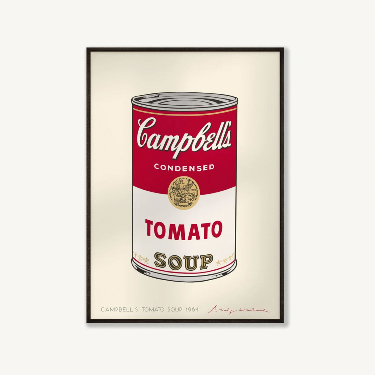 Andy Warhol – Campbells Soup Exhibition Poster in Matte Black Frame | Atollo Printshop
