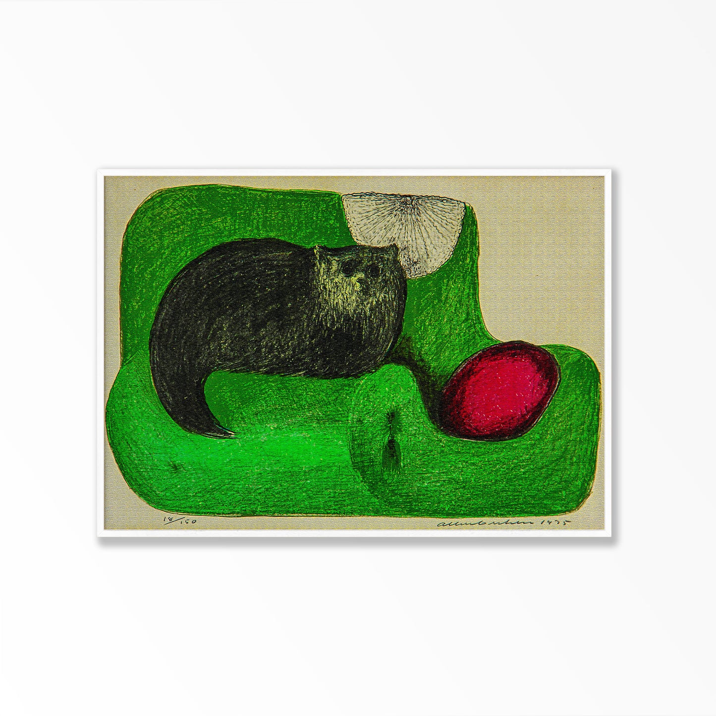 Cat On Sofa Abstract Poster