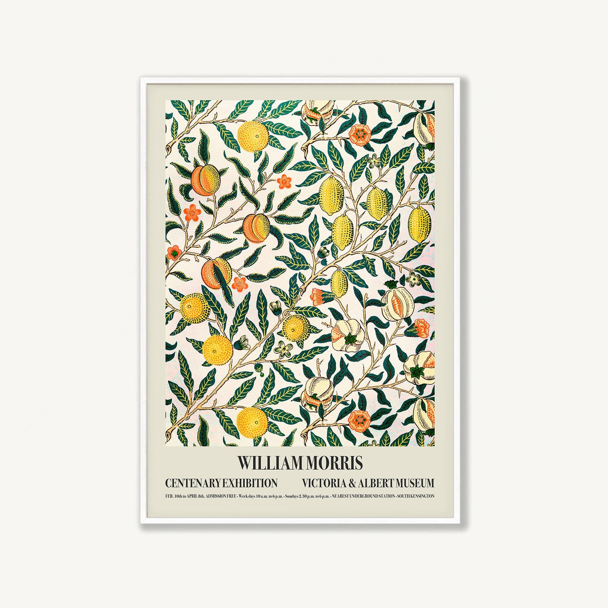 William Morris – Centenery Exhibition in Matte White Frame | Atollo Printshop