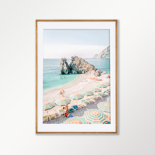 Cinque Terre Beach in Tasmanian Oak Frame | Atollo Printshop