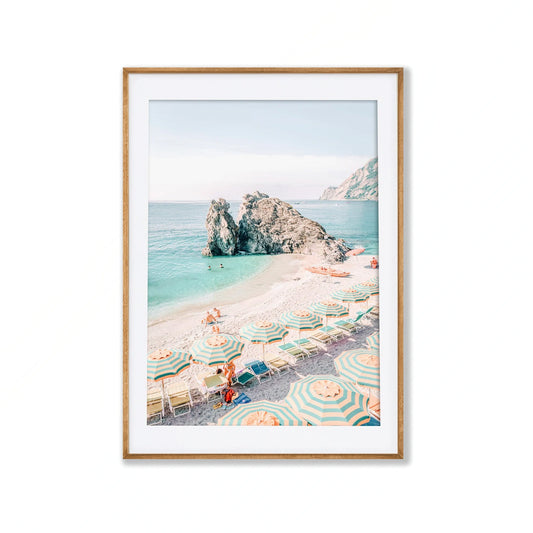 Cinque Terre Beach in Tasmanian Oak Frame | Atollo Printshop