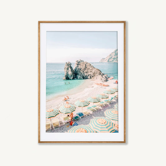 Cinque Terre Beach in Tasmanian Oak Frame | Atollo Printshop