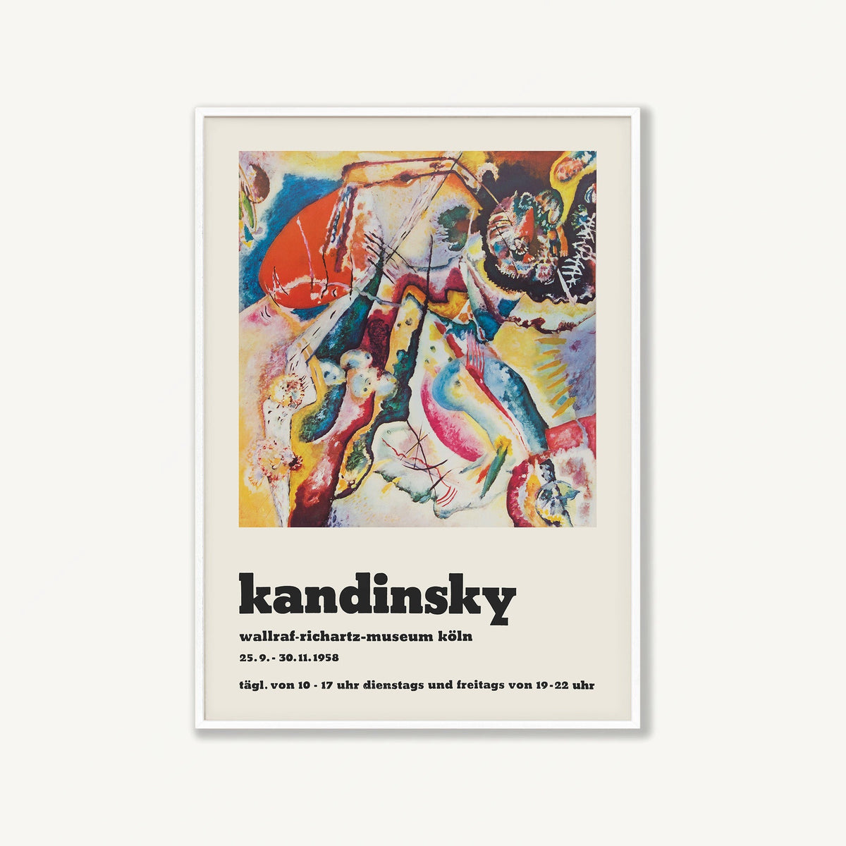 Wassily Kandinsky – Deutsch Exhibition in Matte White Frame | Atollo Printshop