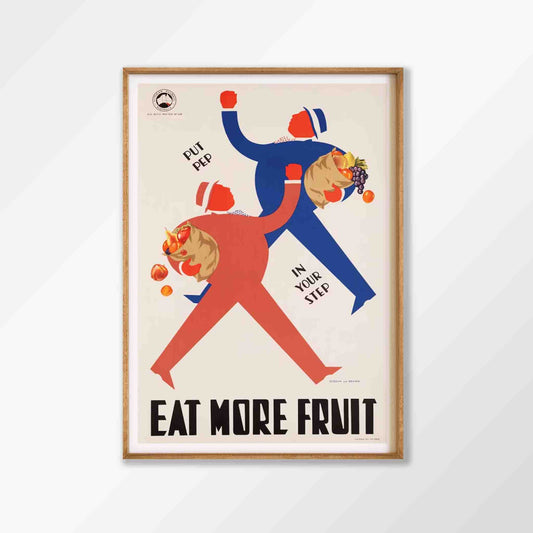 Eat More Fruit Vintage in Tasmanian Oak Frame | Atollo Printshop