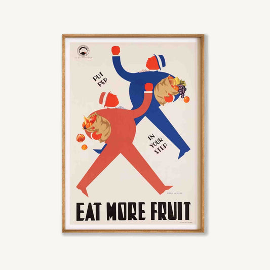 Eat More Fruit Vintage in Tasmanian Oak Frame | Atollo Printshop