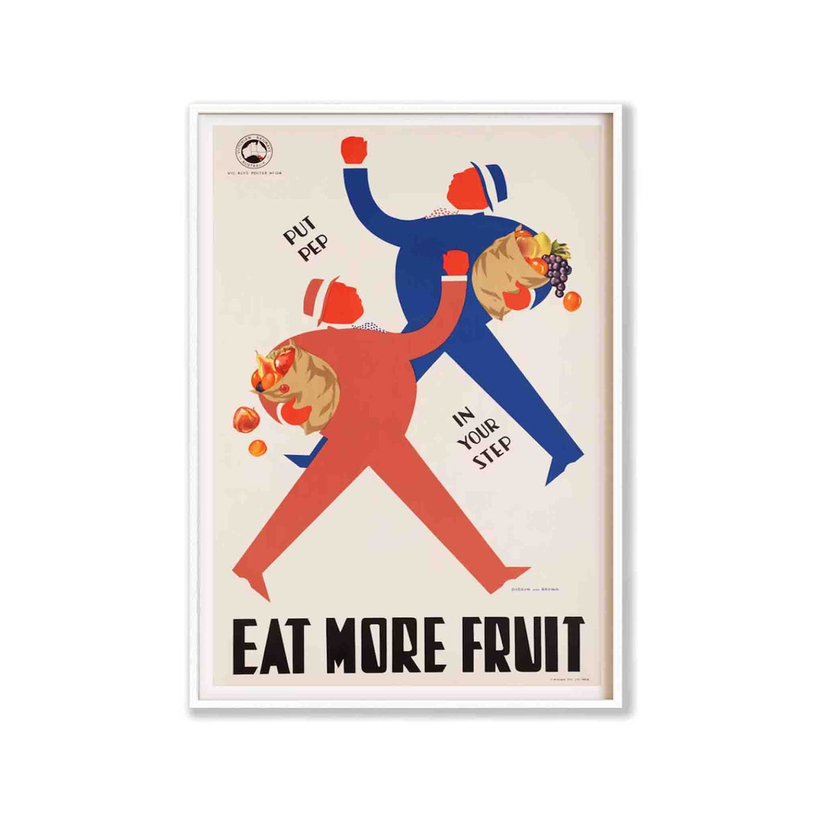 Eat More Fruit Vintage in Matte White Frame | Atollo Printshop