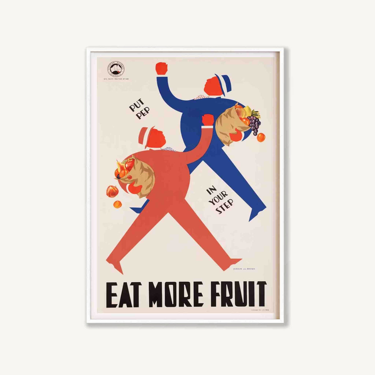 Eat More Fruit Vintage in Matte White Frame | Atollo Printshop