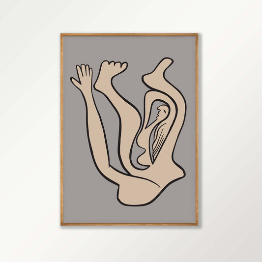 Pablo Picasso β Falling Man in Tasmanian Oak Frame | Atollo Printshop