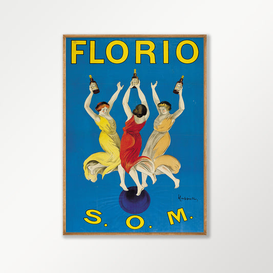 FLORIO S.O.M by Leonetto Cappiello in Tasmanian Oak Frame | Atollo Printshop