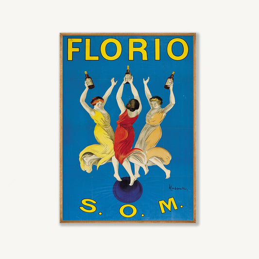 FLORIO S.O.M by Leonetto Cappiello in Tasmanian Oak Frame | Atollo Printshop