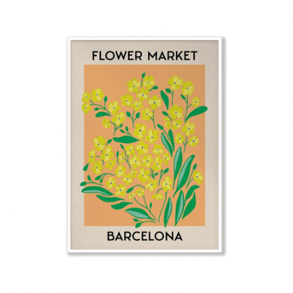 Flower Market Barcelona in Matte White Frame | Atollo Printshop