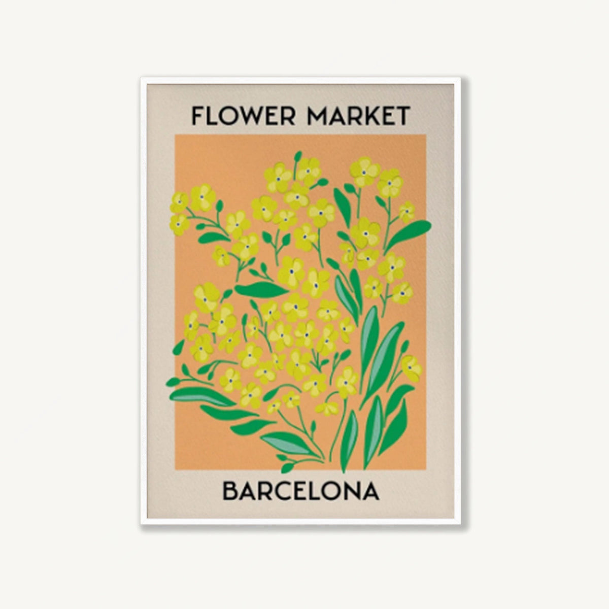 Flower Market Barcelona in Matte White Frame | Atollo Printshop