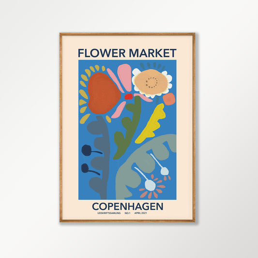 Flower Market Copenhagen in Tasmanian Oak Frame | Atollo Printshop