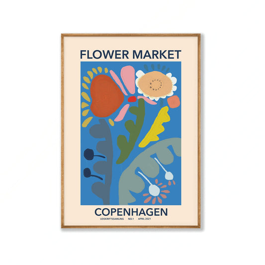 Flower Market Copenhagen in Tasmanian Oak Frame | Atollo Printshop