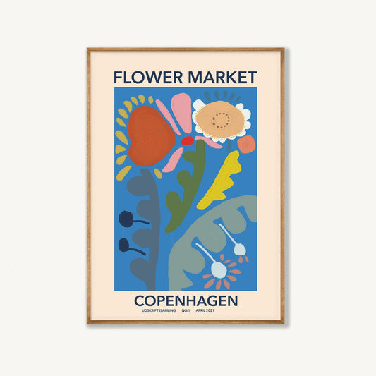Flower Market Copenhagen in Tasmanian Oak Frame | Atollo Printshop