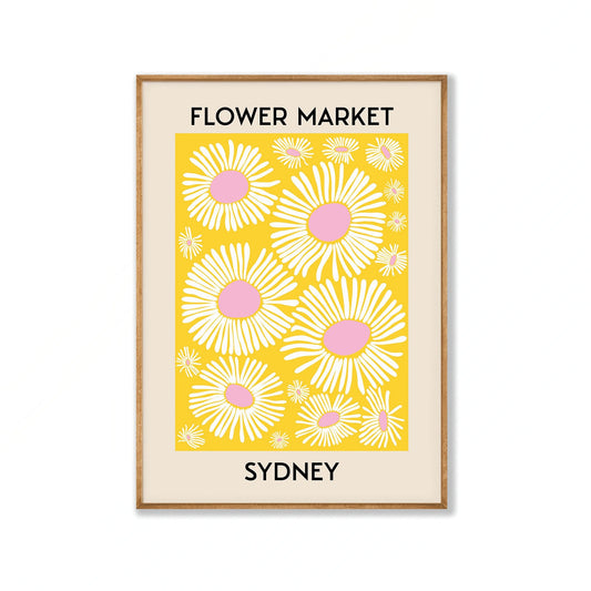 Flower Market Sydney in Tasmanian Oak Frame | Atollo Printshop
