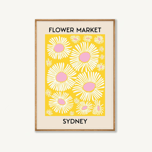 Flower Market Sydney in Tasmanian Oak Frame | Atollo Printshop