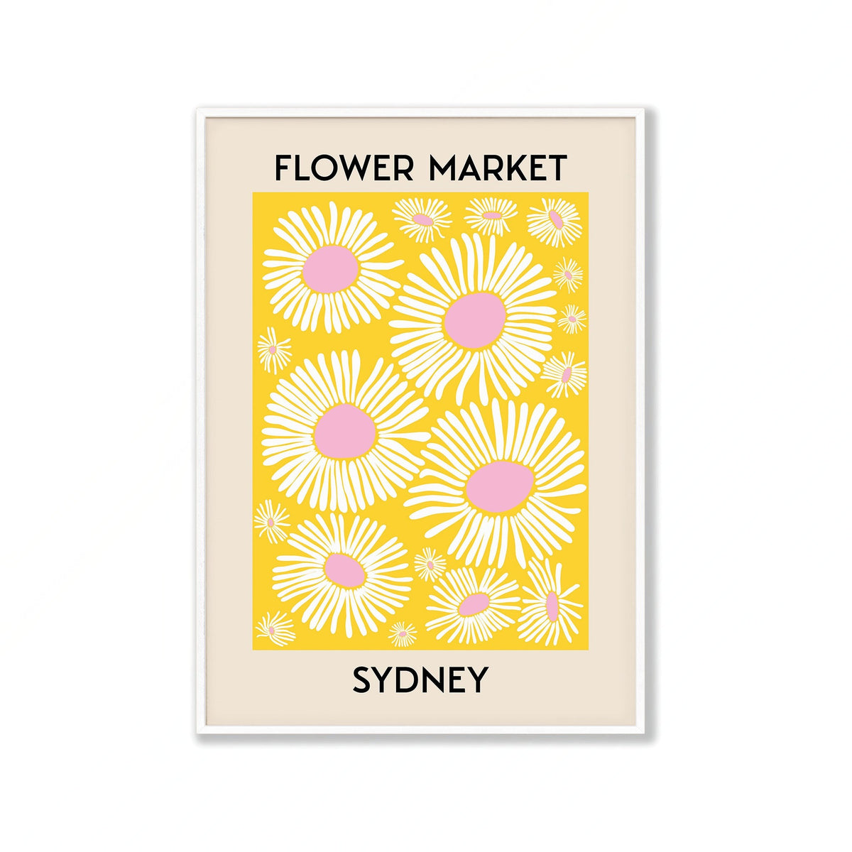 Flower Market Sydney in Matte White Frame | Atollo Printshop
