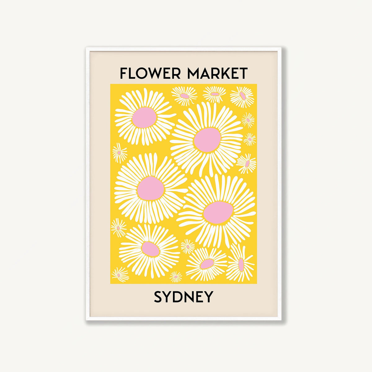 Flower Market Sydney in Matte White Frame | Atollo Printshop
