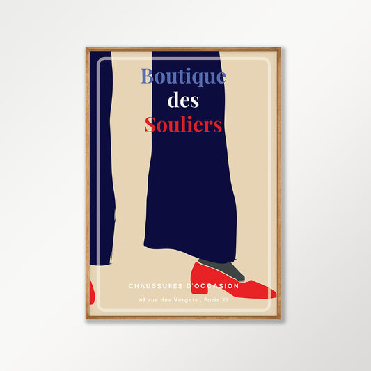 French Shoe Advertisement in Tasmanian Oak Frame | Atollo Printshop