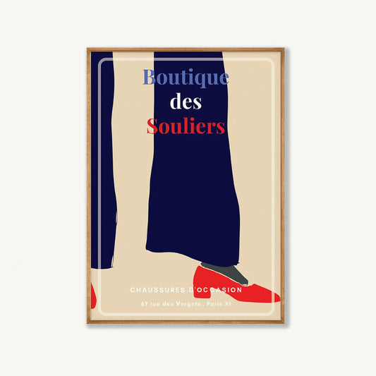 French Shoe Advertisement in Tasmanian Oak Frame | Atollo Printshop