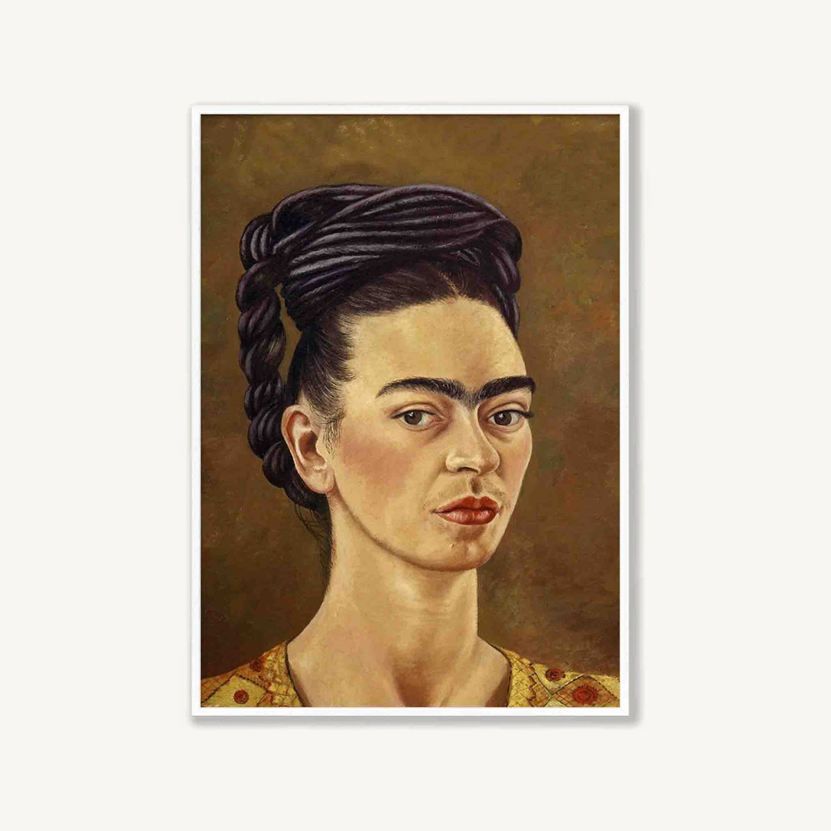 Frida Kahlo – Portrait in Matte White Frame | Atollo Printshop
