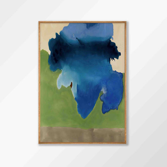 Green & Blue by Helen Frankenthaler in Tasmanian Oak Frame | Atollo Printshop