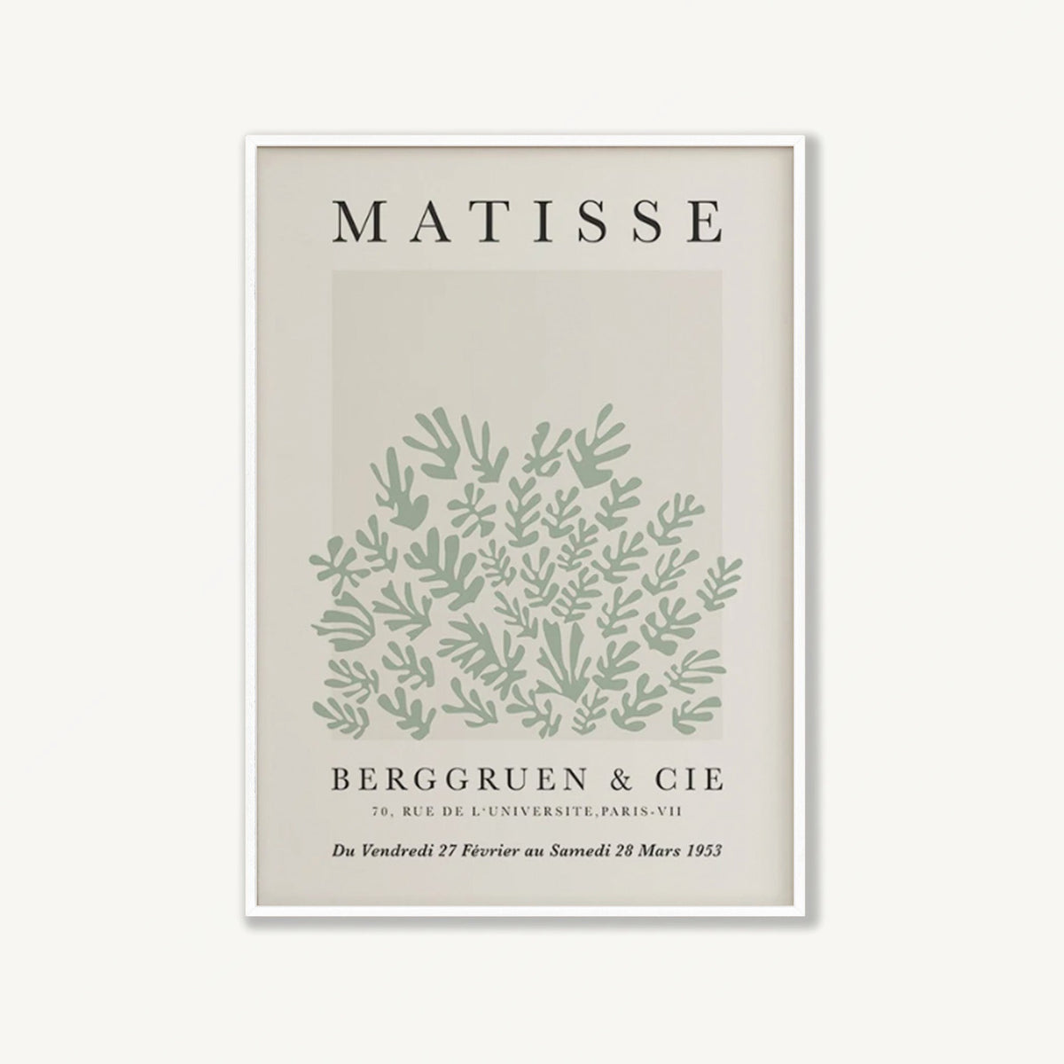 Henri Matisse – Green Exhibition Poster in Matte White Frame | Atollo Printshop