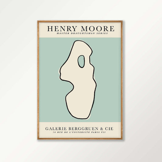 Sculptural Exhibition by Henry Moore in Tasmanian Oak Frame | Atollo Printshop