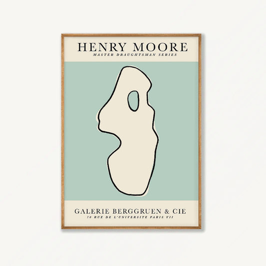 Sculptural Exhibition by Henry Moore in Tasmanian Oak Frame | Atollo Printshop