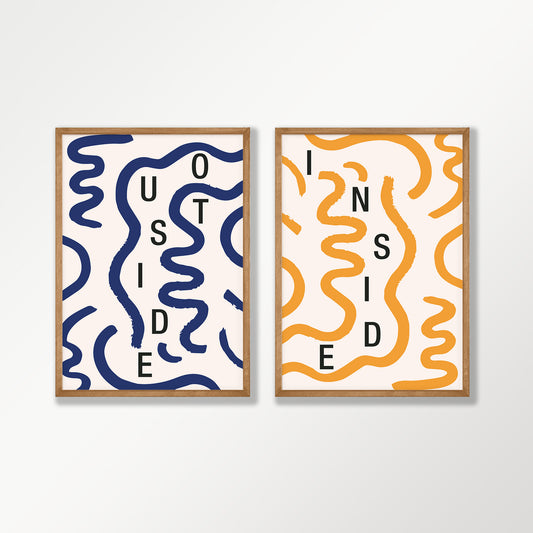 Inside Outside Atollo Printshop Originals art print displayed in a room setting | Atollo Printshop