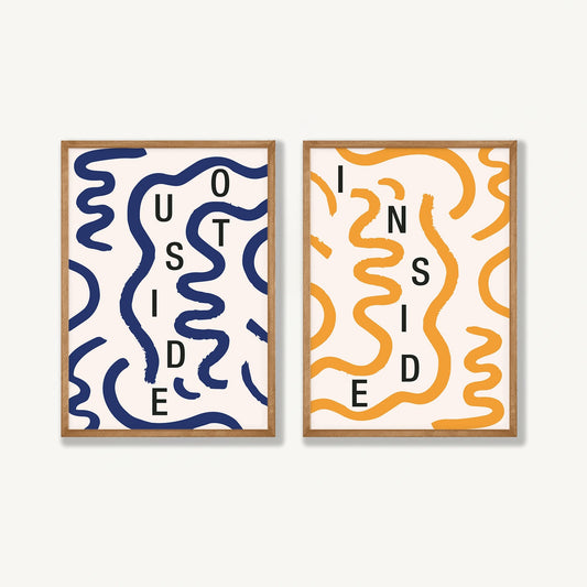 Inside Outside Atollo Printshop Originals art print displayed in a room setting | Atollo Printshop