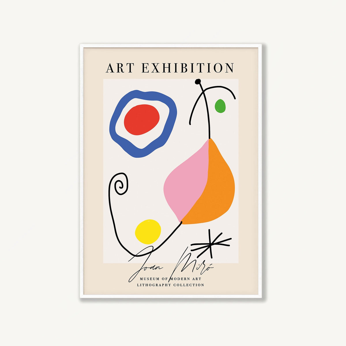Joan Miró – Joan Miro Litho Collection MOMA in Matte White Frame | Atollo Printshop