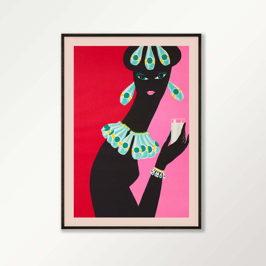 La Femme for Bally by Bernard Villemot in Matte Black Frame | Atollo Printshop