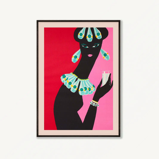 La Femme for Bally by Bernard Villemot in Matte Black Frame | Atollo Printshop