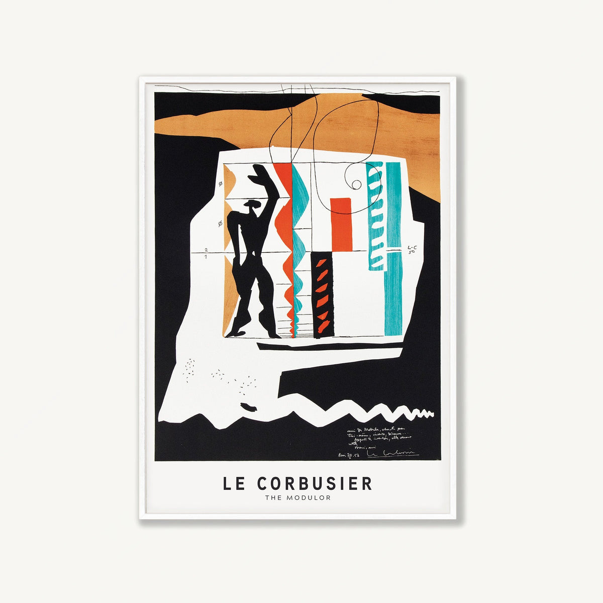 Modulor Exhibition Print by Le Courbusier in Matte White Frame | Atollo Printshop