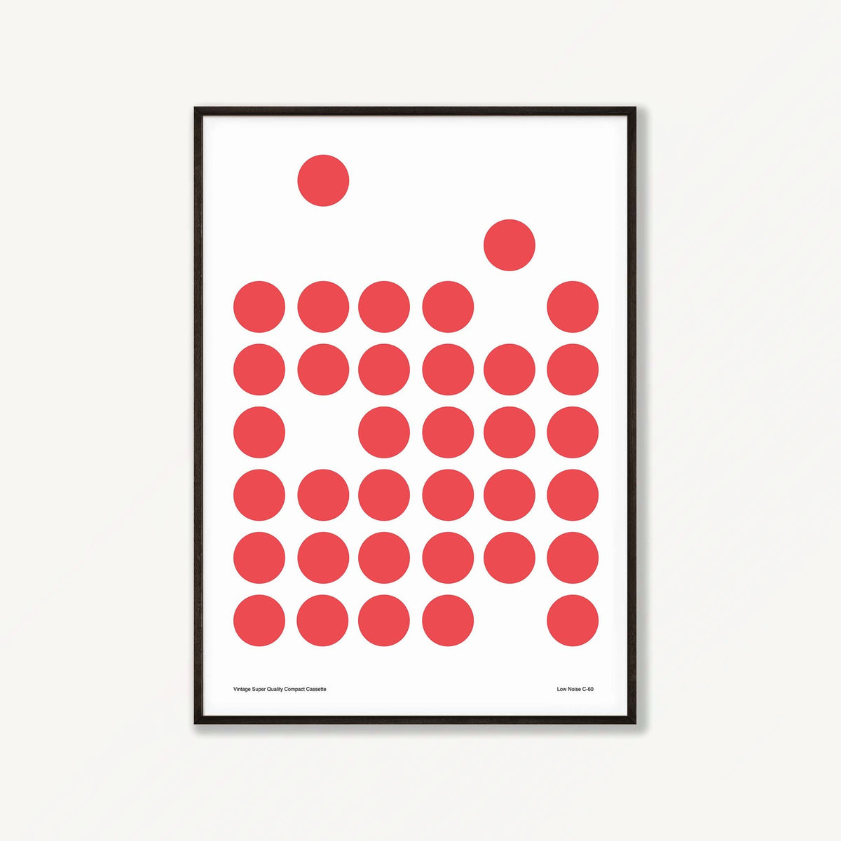 Low Noise Cassette Tape Poster 1974 in Matte Black Frame | Atollo Printshop
