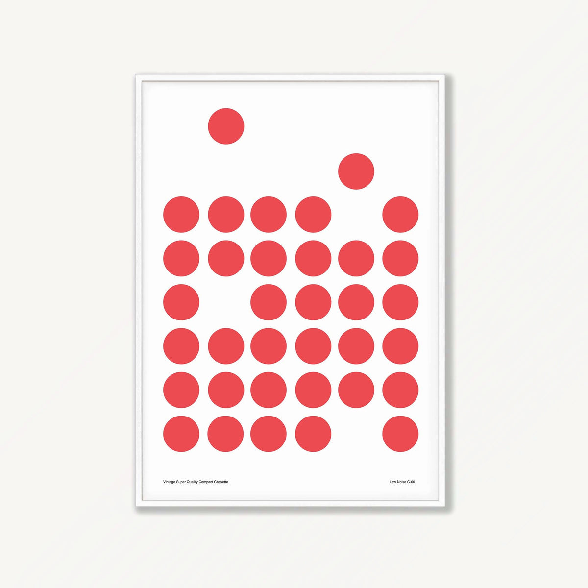 Low Noise Cassette Tape Poster 1974 in Matte White Frame | Atollo Printshop