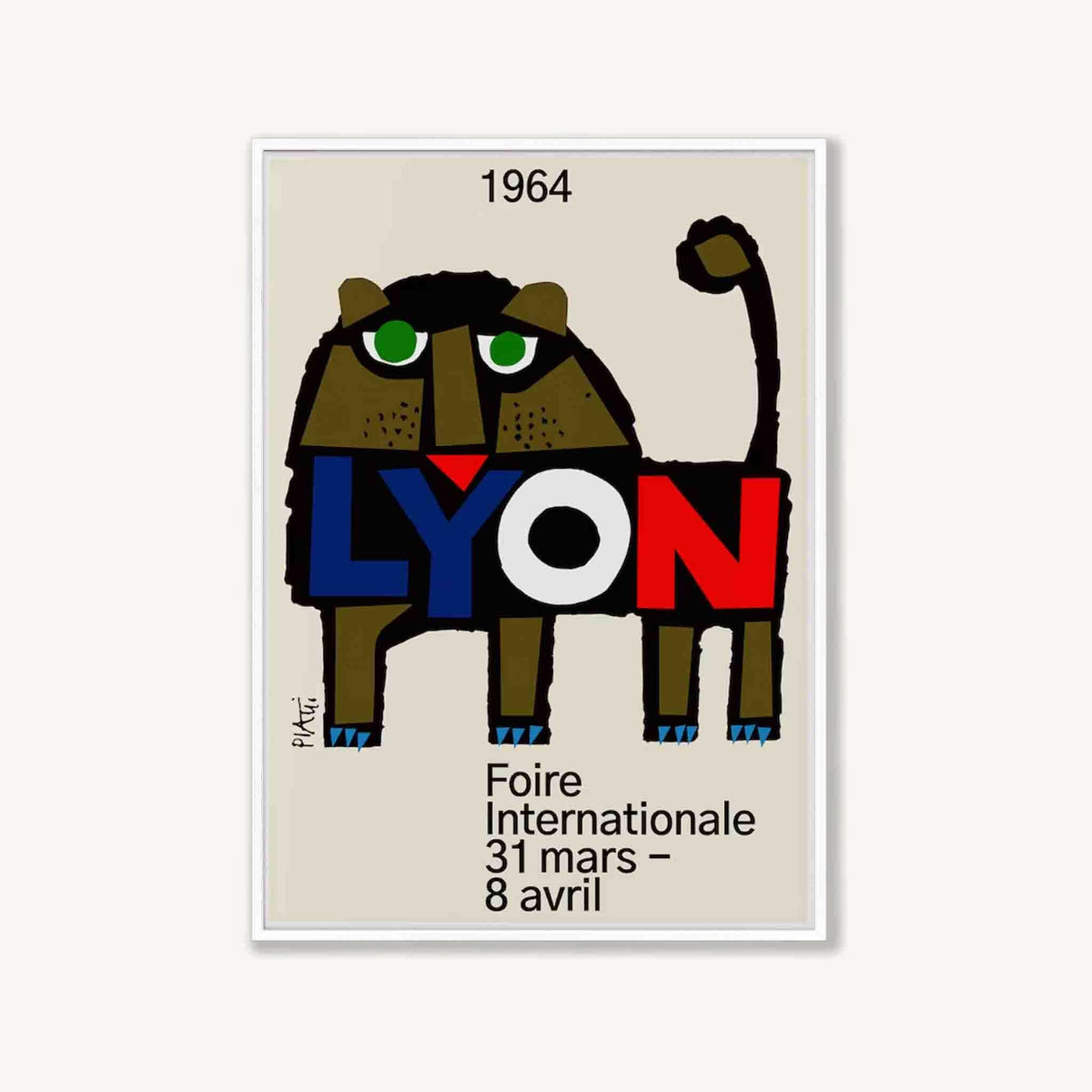 Lyon 1964 by Celestino Piatti in Matte White Frame | Atollo Printshop
