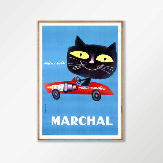 Marchal Cat Poster by Jean Colin in Tasmanian Oak Frame | Atollo Printshop