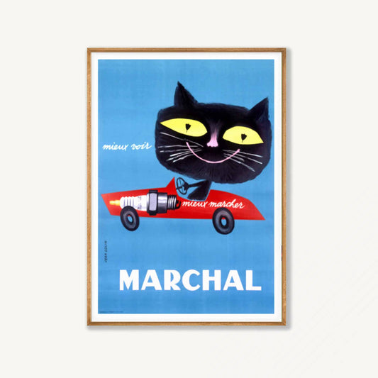 Marchal Cat Poster by Jean Colin in Tasmanian Oak Frame | Atollo Printshop