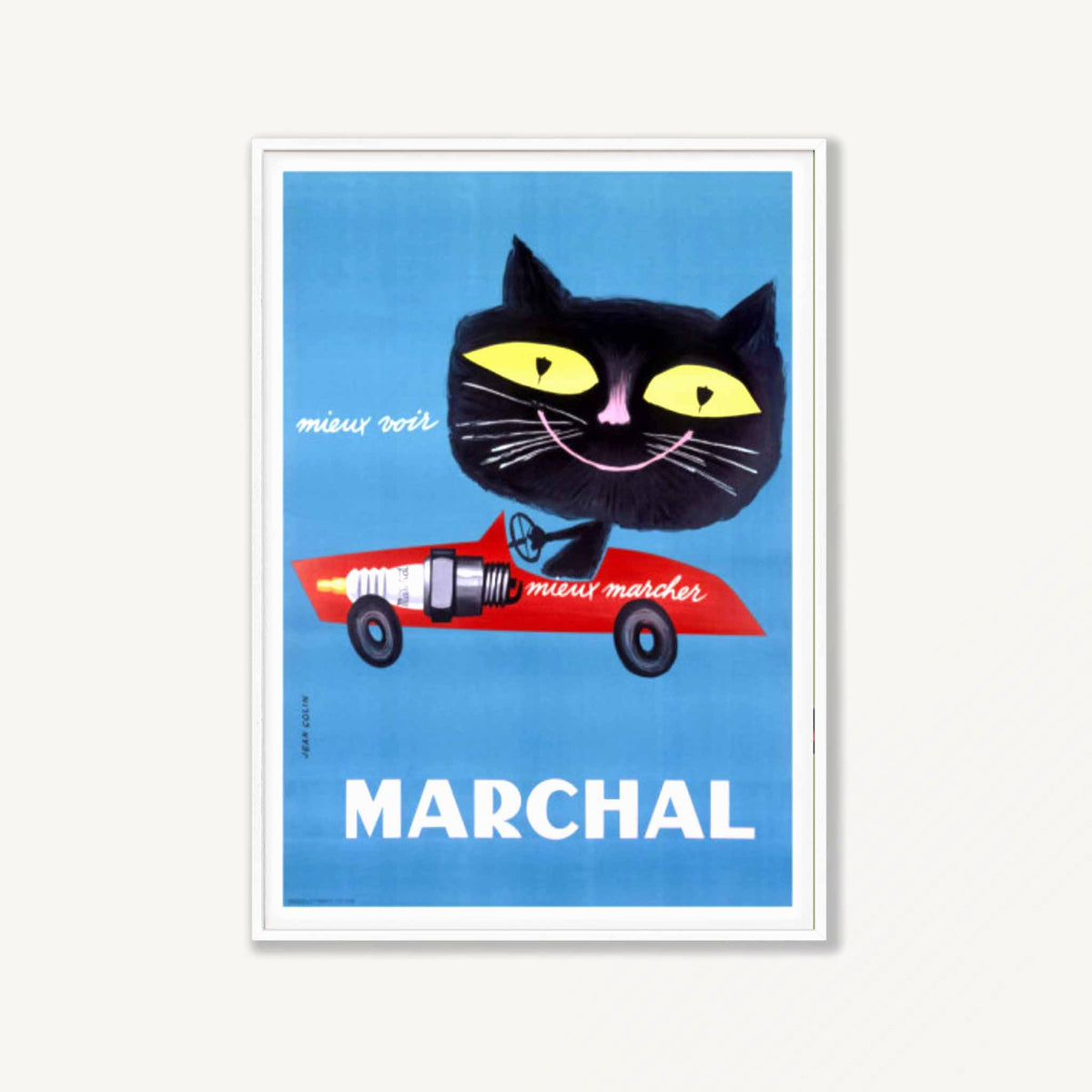 Marchal Cat Poster by Jean Colin in Matte White Frame | Atollo Printshop