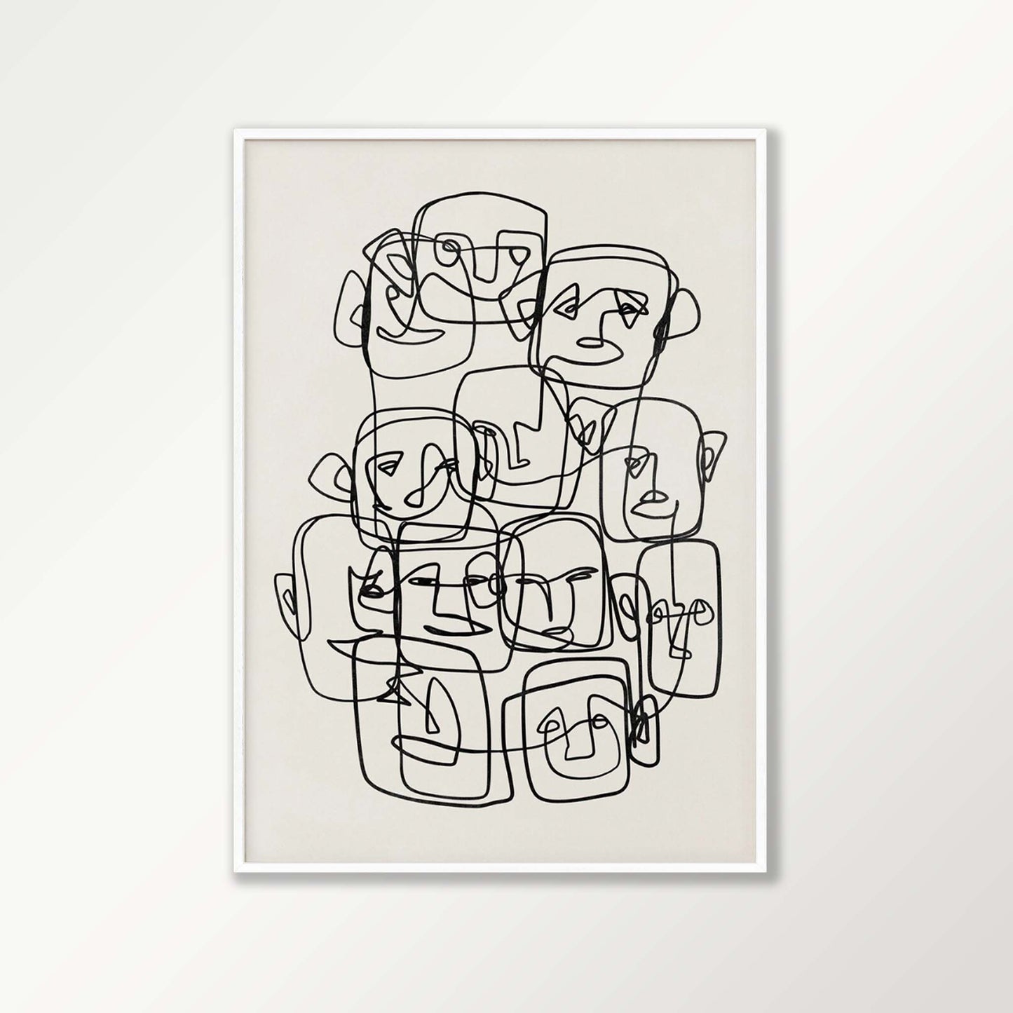 Minimal Faces Line Art