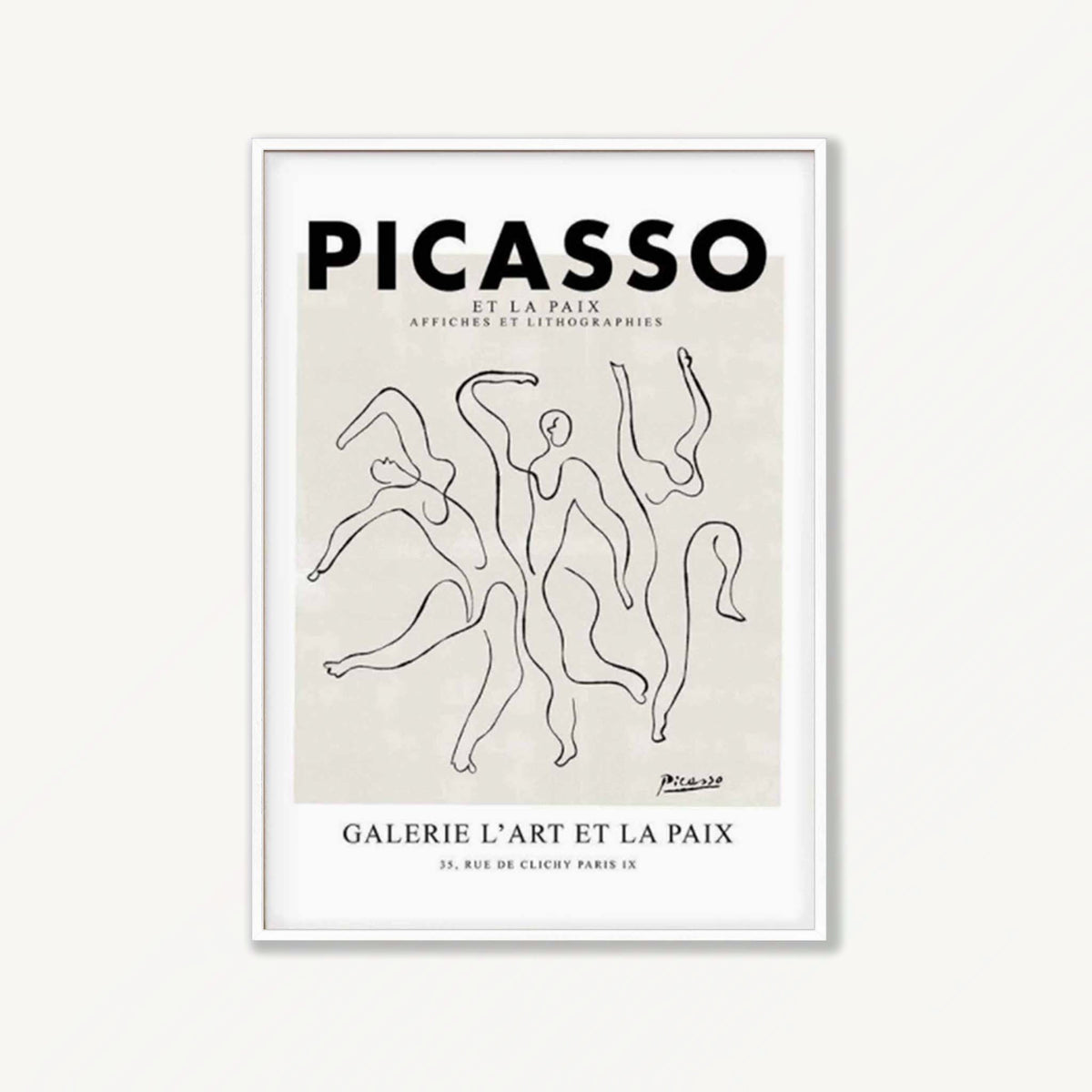 Pablo Picasso – Minimal Exhibition in Matte White Frame | Atollo Printshop