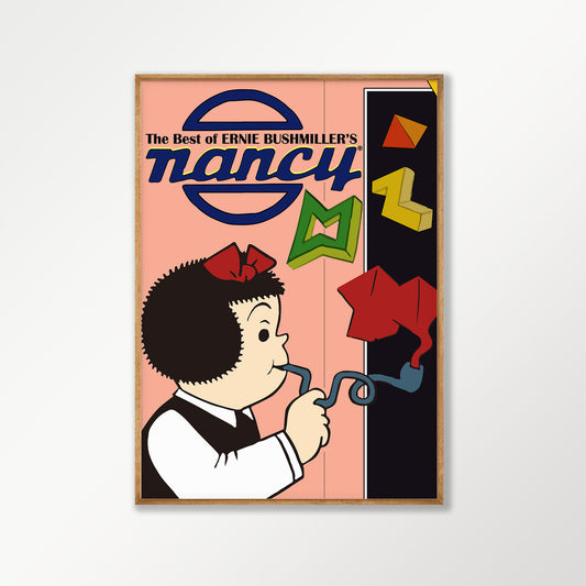 Nancy by Ernie Bushmiller art print displayed in a room setting | Atollo Printshop