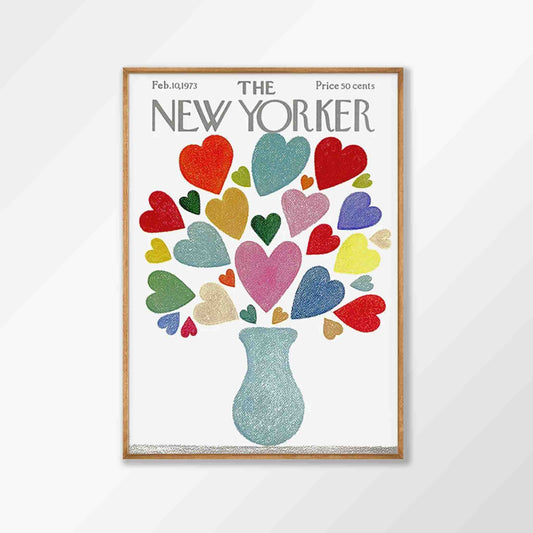 Valentines Day New Yorker Magazine Cover 1973 in Tasmanian Oak Frame | Atollo Printshop