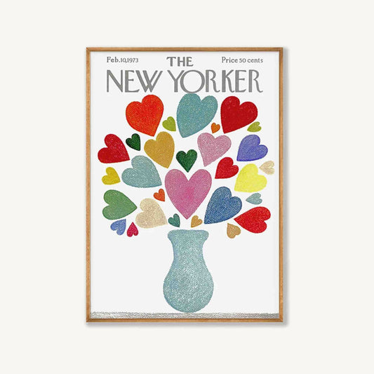 Valentines Day New Yorker Magazine Cover 1973 in Tasmanian Oak Frame | Atollo Printshop