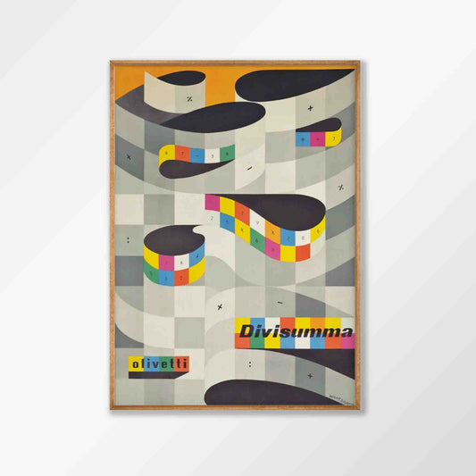 Olivetti Divisumma by Herbert Bayer in Tasmanian Oak Frame | Atollo Printshop