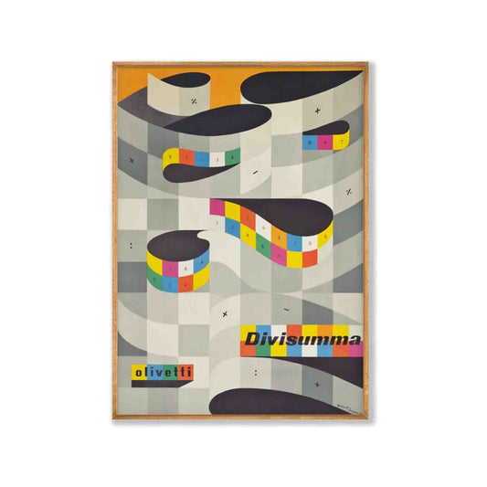Olivetti Divisumma by Herbert Bayer in Tasmanian Oak Frame | Atollo Printshop