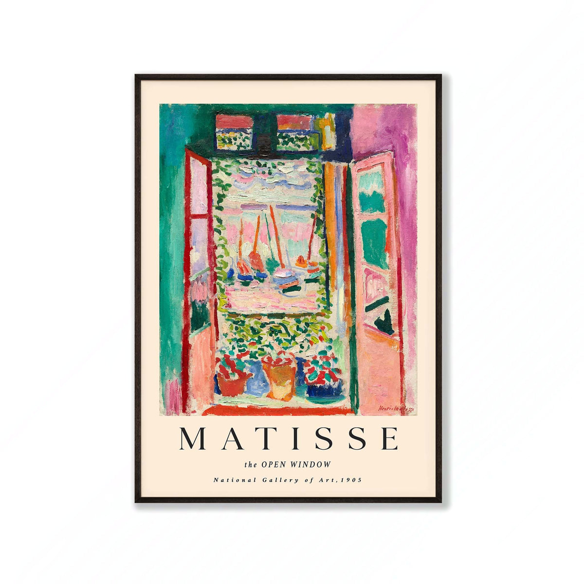 Henri Matisse – Open Window in Matte Black Frame | Atollo Printshop